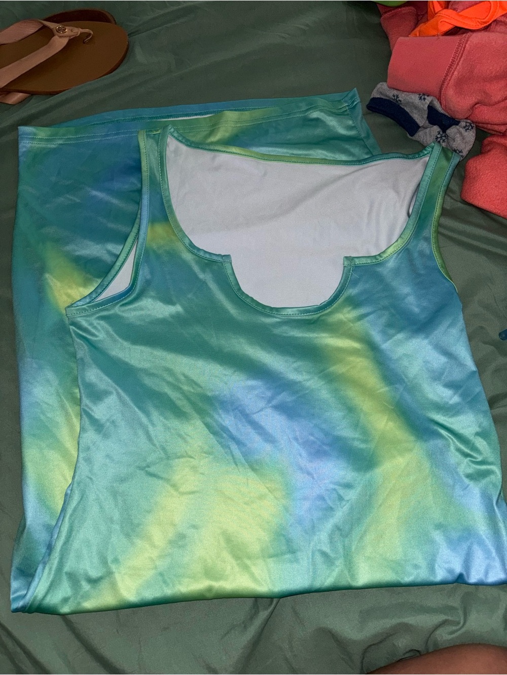 SHEIN Light Mint & Teal Tie-Dye Dress